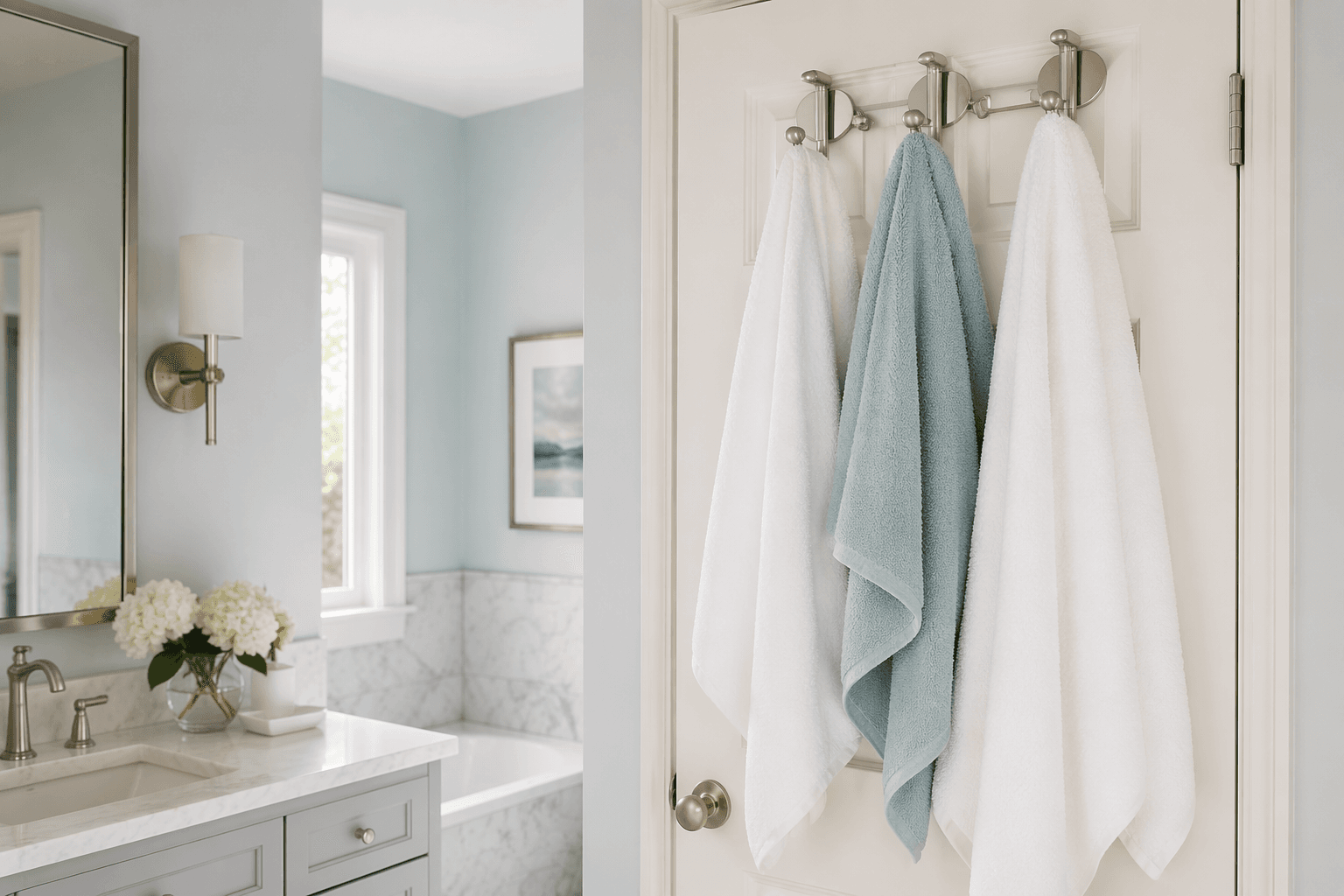 Over-Door Towel Rack — In the bathroom