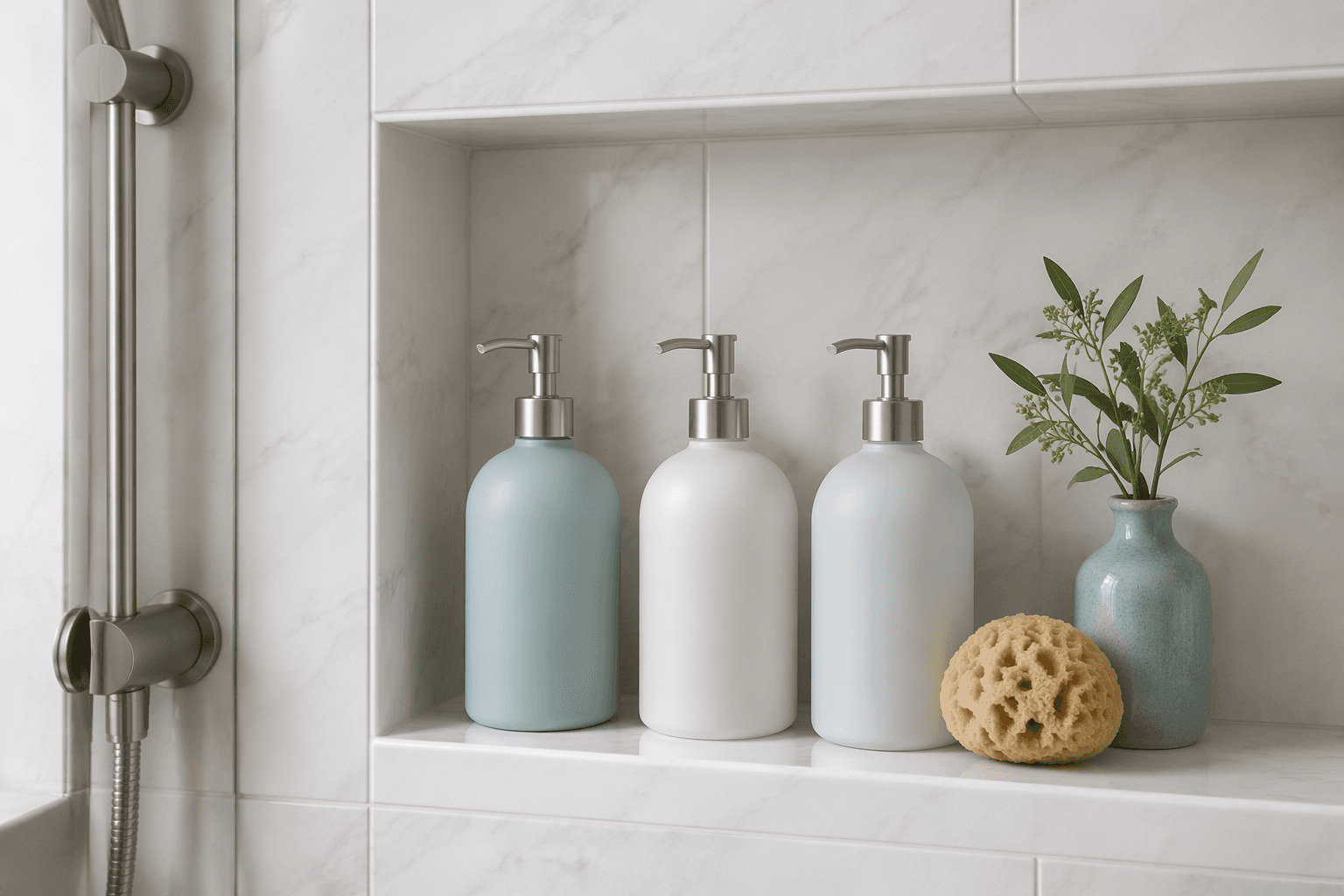 Shower Bottle Labels — In the bathroom