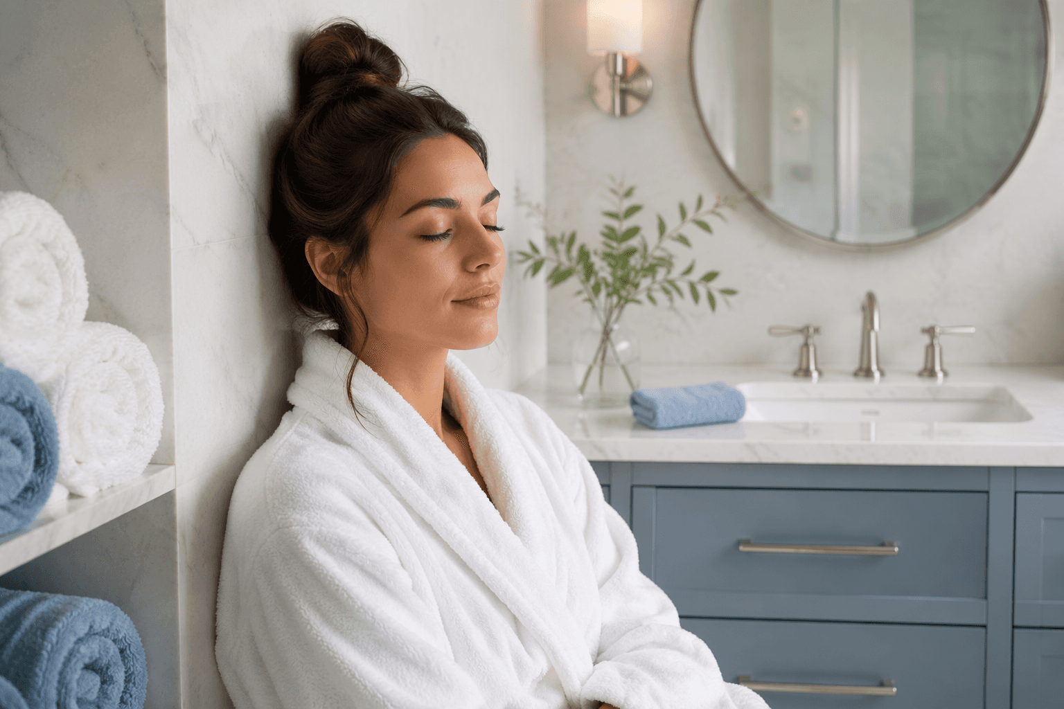 Towel Ladder Rack — In the bathroom